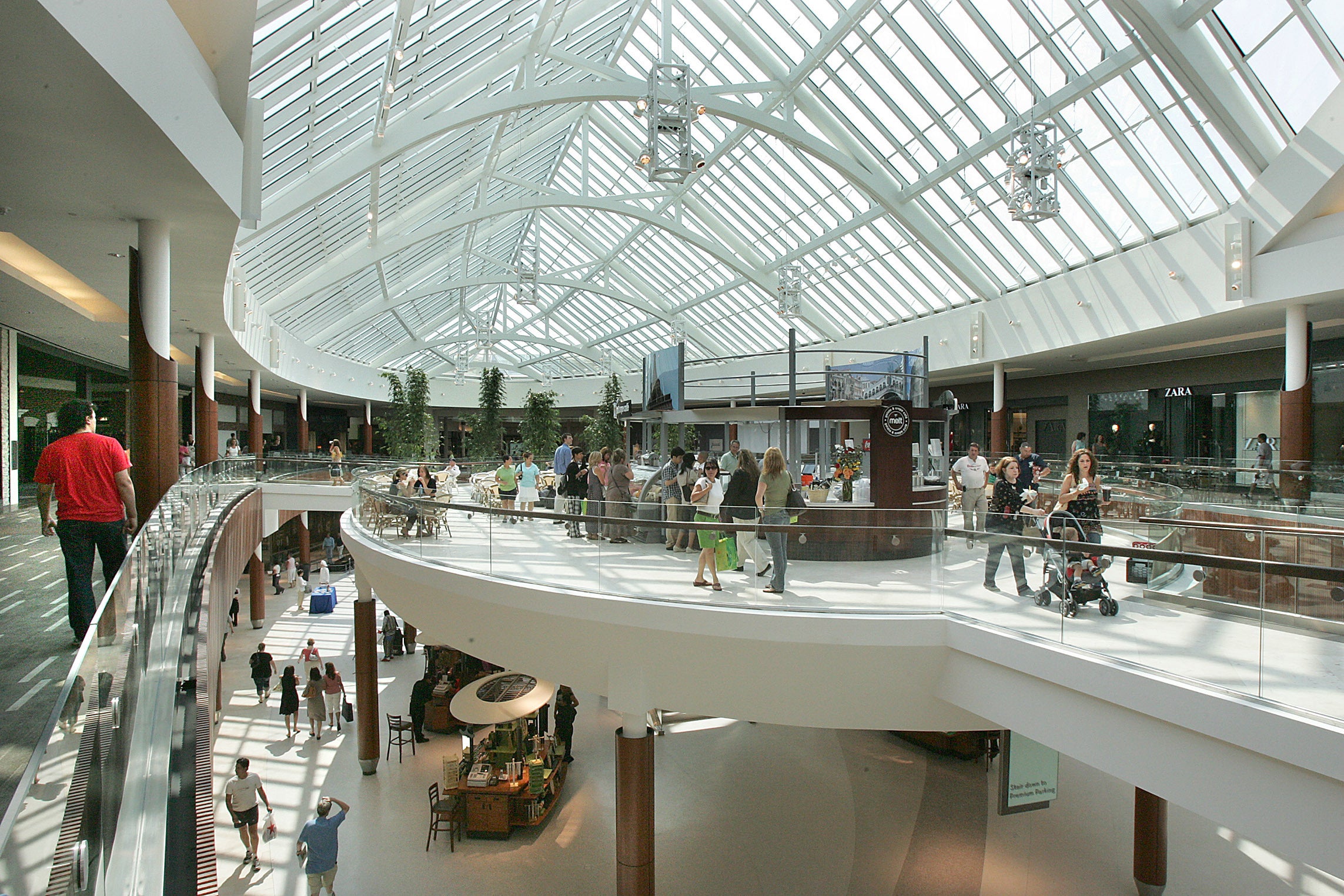 Natick Mall food court and shops