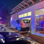 A white van crashed into a YMCA building in Foxborough.