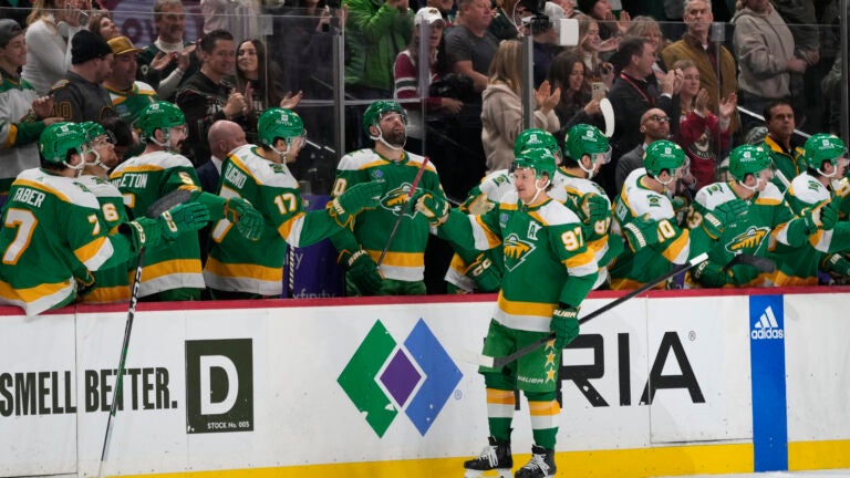 Bruins drop fourth straight losing 3 2 to Minnesota Wild