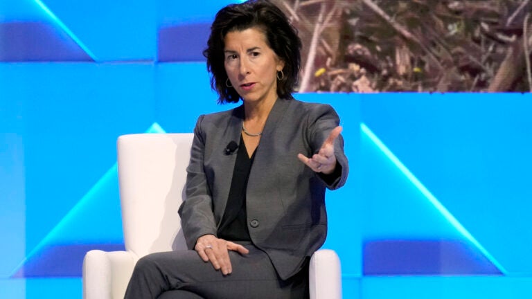 U.S. Commerce Secretary Gina Raimondo speaks during the opening session of the APEC CEO Summit.