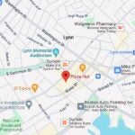 A screenshot of Google Maps showing the location of a shopping center in Lynn, Massachusetts.