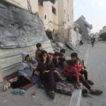 Palestinians fleeing the Israeli bombardment of the Gaza Strip.