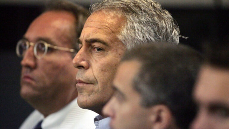 FILE - Jeffrey Epstein appears in court, July 30, 2008, in West Palm Beach, Fla.