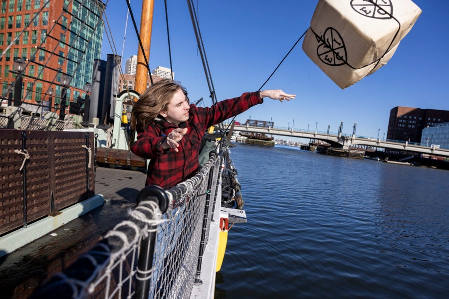 MakeAWish recipient takes part in Boston Tea Party reenactment