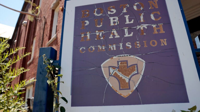 Boston public Health Commission sign.