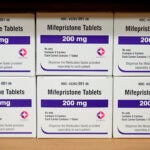Boxes of mifepristone, an abortion pill.