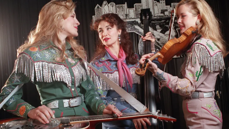Emily Strayer, left, Laura Lynch and Martie Maguire, three original members of the Dixie Chicks, in 1993.