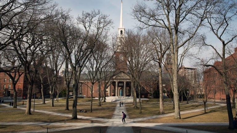 The Harvard University campus in Cambridge, Mass.