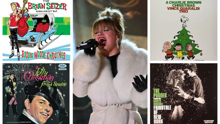 Kelly Clarkson & Christmas album covers