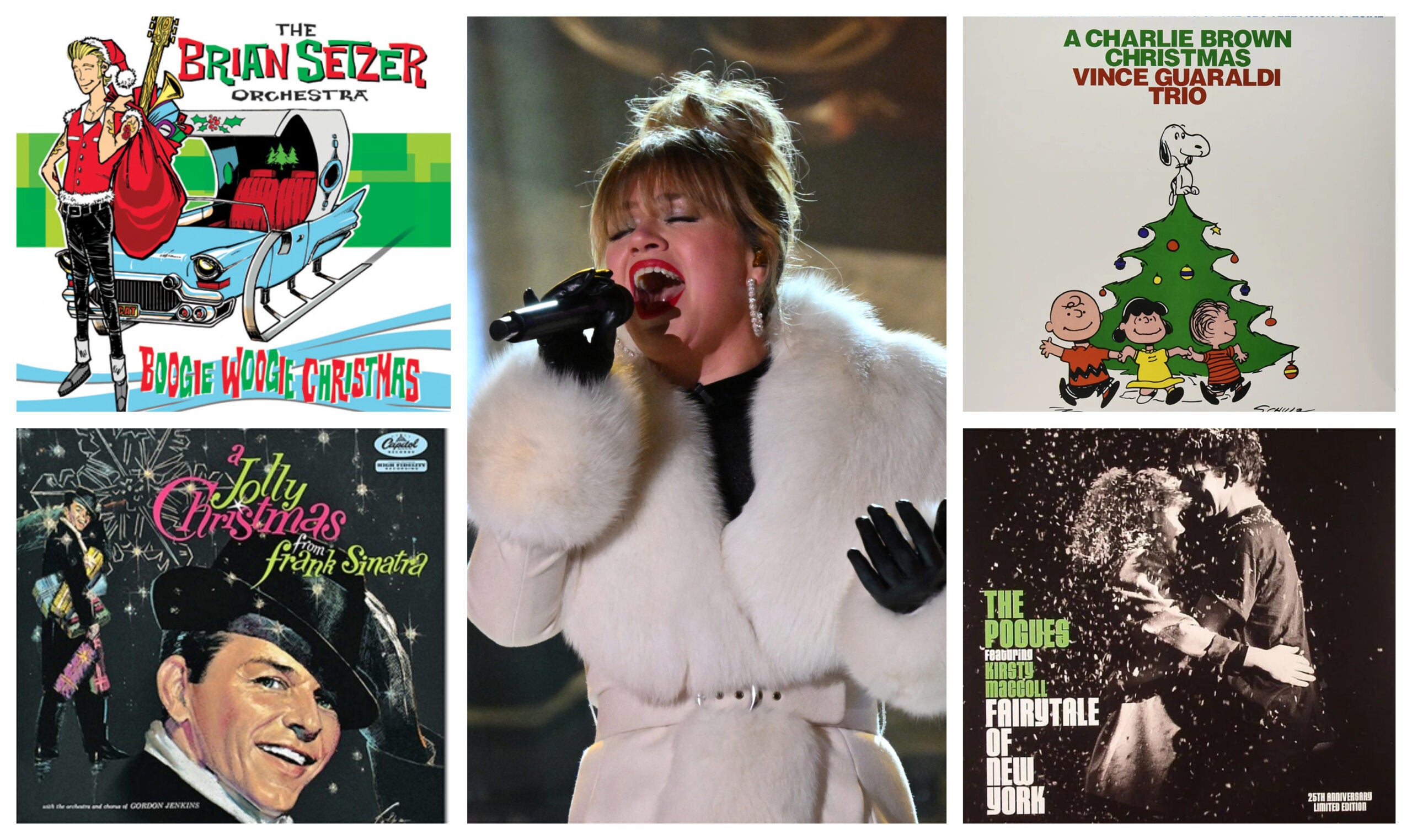 Kelly Clarkson & Christmas album covers