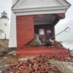 Pemaquid Point Light bell tower damage.