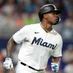 Miami Marlins' Jorge Soler runs the bases during a baseball game against the Toronto Blue Jays, Tuesday, June 20, 2023, in Miami.