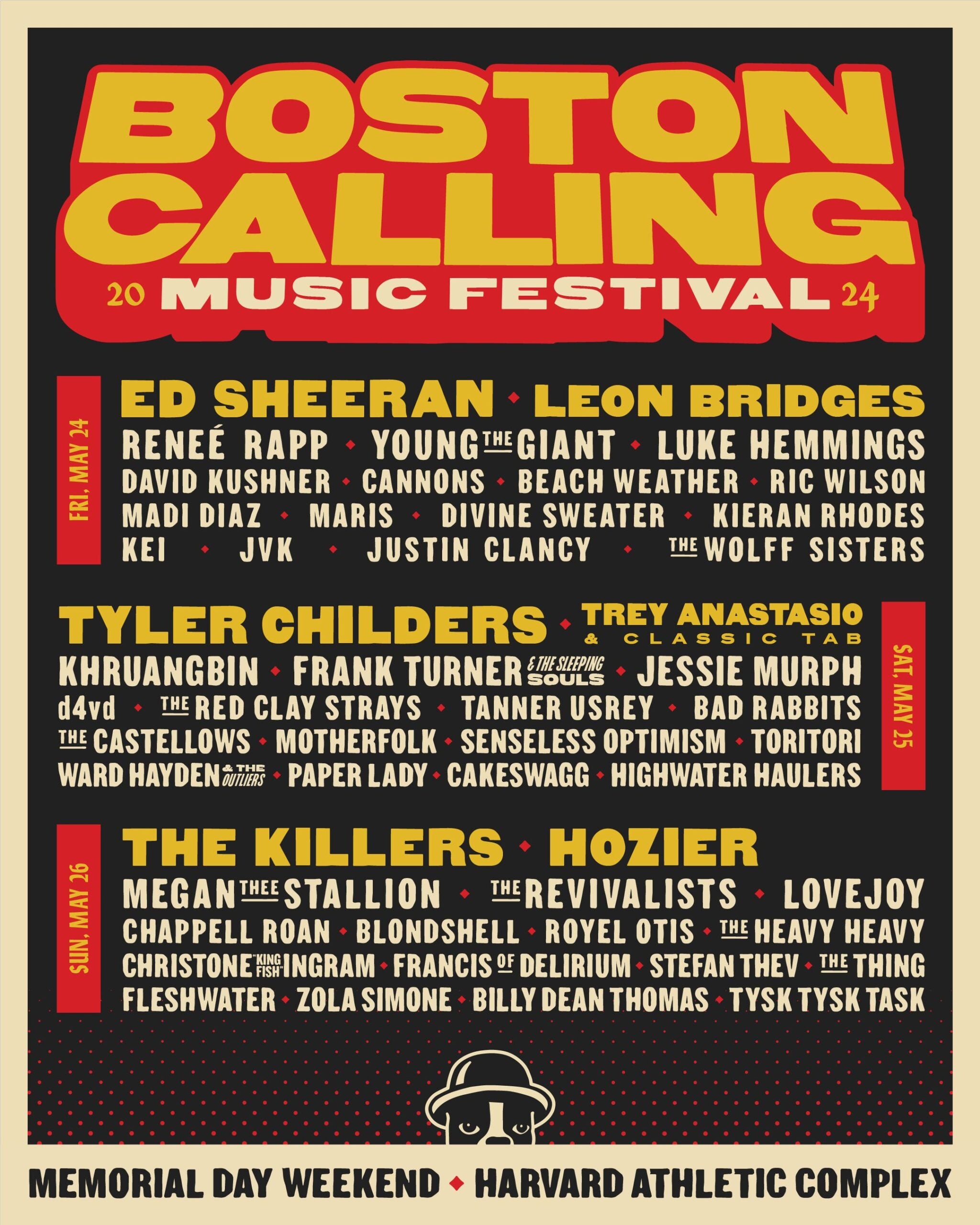 Boston Calling 2024 lineup: The Killers, Ed Sheeran, Tyler Childers