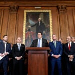 Rep. Jodey Arrington , R-Texas, speaks at a news conference following the markup of H.R. 5779, the Fiscal Commission Act of 2023, on Capitol Hill Thursday, Jan. 18, 2024, in Washington.