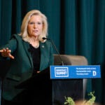 Former Rep. Liz Cheney speaks at Dartmouth in Hanover, N.H.