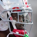 Ohio State wide receiver Marvin Harrison Jr. (18) watches during the second half of an NCAA college football game against Indiana, Saturday, Sept. 2, 2023, in Bloomington, Ind.Harrison is a finalists for the Heisman Trophy.