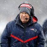 New England Patriots head coach Bill Belichick during the first half of an NFL football game against the New York Jets, Sunday, Jan. 7, 2024, in Foxborough, Mass.