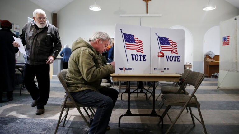 Homeowners vote at the Parish of the Assumption (St. Joseph Church) in Dover, NH on February 11, 2019.