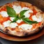 A picture of pizza from Rina's Pizzeria in Boston's North End.