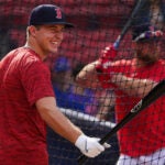 Boston Red Sox newly signed first round draft pick catcher Kyle Teel at Fenway Park. The Boston Red Sox host the New York Mets on July 21, 2023 Friday night at Fenway Park in Boston, MA.