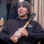 Boston Red Sox infielder Marcelo Mayer during the 2024 Rookie Development Program in the Red Sox Clubhouse at Fenway Park.