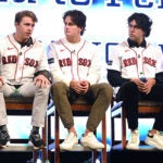 Red Sox prospects (from left) Kyle Teel, Roman Anthony, Marcelo Mayer and Nick Yorke meet the fans during the Red Sox Winter Weekend at MassMutual Center in Springfield.