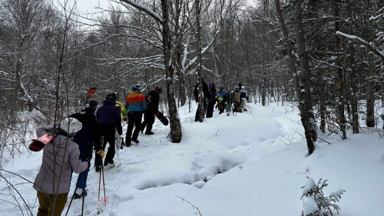A large group of skiers and snowboarders was rescued after they became lost in the Vermont backcountry on Saturday afternoon, officials said.
