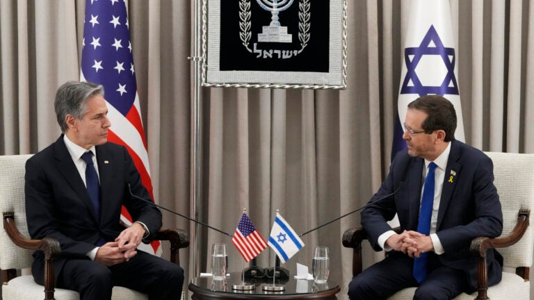 U.S. Secretary of State Antony Blinken and Israel's President Isaac Herzog.