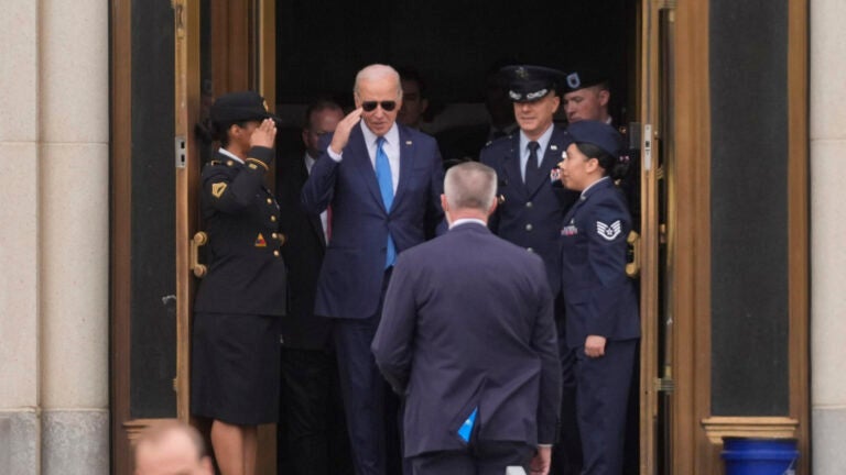 President Joe Biden departs Walter Reed National Military Medical Center following a physical, Wednesday, Feb. 28, 2024, in Bethesda, Md.