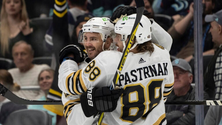 Pastrnak Nets Hat Trick But Kraken Top Bruins 4-3 In Shootout