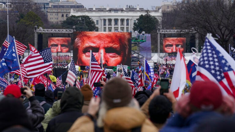 Trump supporters participate in a rally in Washington.