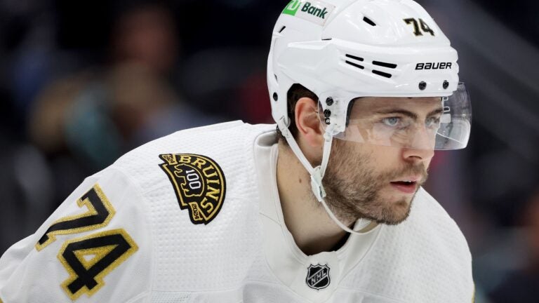 Jake DeBrusk admits trade chatter, future is in “back of his mind.”