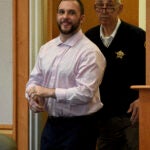 Adam Montgomery enters the courtroom for jury selection.