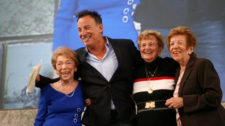 Bruce Springsteen, his aunt Dora Kirby, mother Adele Springsteen, and aunt Ida Urbelis