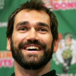 Boston Celtics center Scot Pollard smiles in 2007.