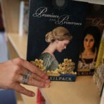 The romance novel section at the front of the store at Porter Square Books.