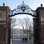 The Harvard University gate entrance.