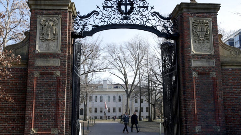 The Harvard University gate entrance.
