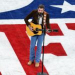 Post Malone performs "America the Beautiful" at the 2024 Super Bowl.