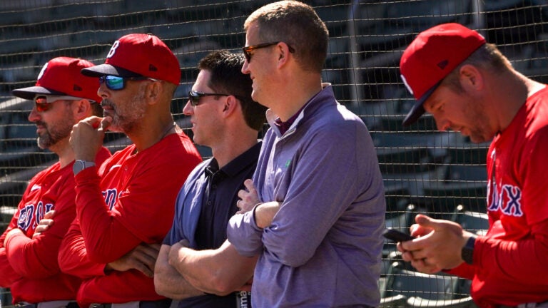 President and CEO Sam Kennedy joined Boston Red Sox manager Alex Cora and Boston Red Sox Chief Baseball Officer Craig Breslow to watch live batting practice. Boston Red Sox Spring Training.