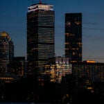 Boston skyline at night