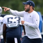 Brian Belichick is pictured during the practice session. The New England Patriots continued their training camp workouts outside of Gillette Stadium this morning.