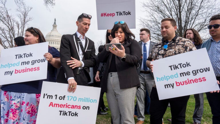 Devotees of TikTok gather at the Capitol in Washington.