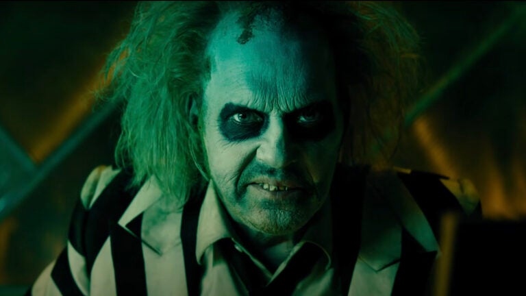 Michael Keaton in "Beetlejuce Beetlejuice," the sequel movie coming to theaters September 6.