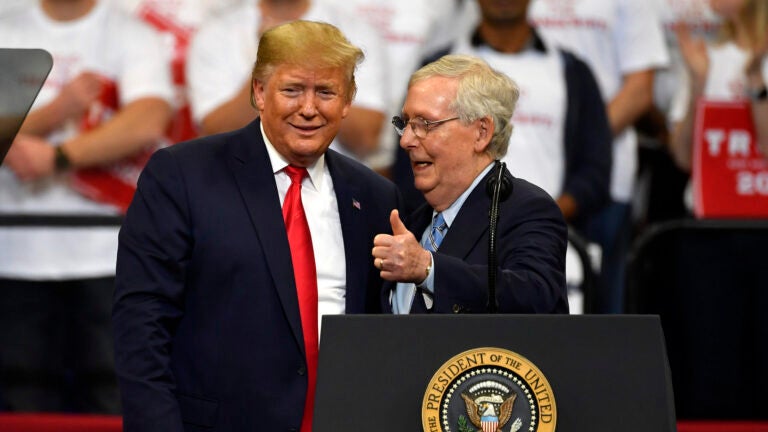 President Donald Trump and Senate Majority Leader Mitch McConnell of Ky.
