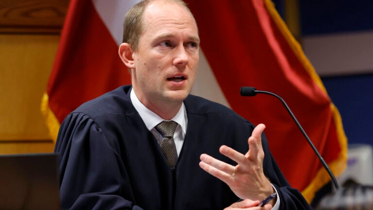 Fulton County Superior Judge Scott McAfee presides in court, Friday, March, 1, 2024, in Atlanta.
