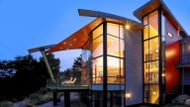 $9m North Shore mansion resembles modern art. Garage is a nod to Denver airport.