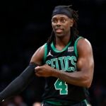 Boston Celtics' Jrue Holiday plays against the Dallas Mavericks during the first half of an NBA basketball game, Friday, March 1, 2024, in Boston.