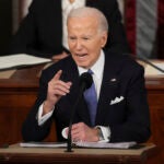 President Joe Biden delivers the State of the Union address to a joint session of Congress at the U.S. Capitol, Thursday March 7, 2024, in Washington.