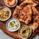 Pita and meze available at TRADE during Dine Out 2024.
